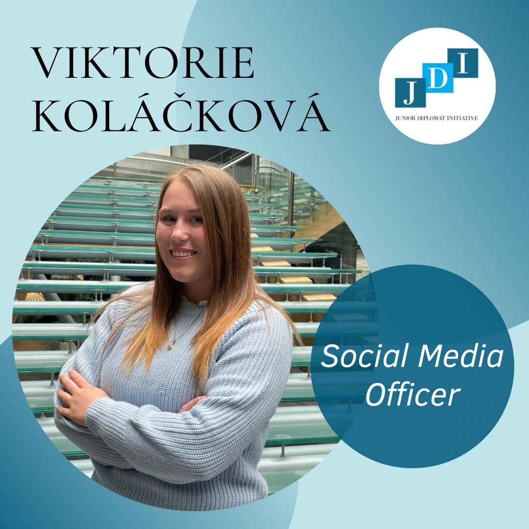 Viktorie is a first-year bachelor’s student at the VŠE majoring in International Studies and Diplomacy. She is one of our Social Media Officers. She decided to join JDI to gain new experiences and to get to know the world of diplomacy from a different angle.
Besides working for JDI, she enjoys a good cup of coffee and reading. She likes getting to know new cultures and their customs. She would like to travel the world one day. She loves music and rarely misses a music concert.